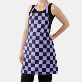 Delantal French lilac checkerboard pattern