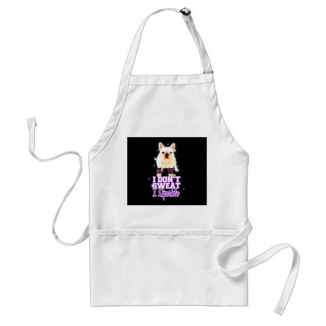 Delantal Frenchie Gift | Yo no sudor I Sparkle (Frente)