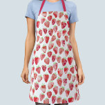 Delantal Fresa acuarela<br><div class="desc">Dulce,  divertido y de diseño de fresa color agua frugal. Perfecto para tu cocinero,  cocinero o panadero favorito. Arte original de Nic Squirrell</div>