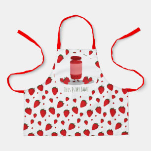 Delantal Fresa Jam Red White Green Personalizado