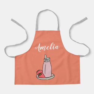Delantal Fresa Milkshake retro rosa