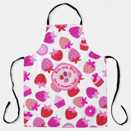 Delantal fresa rosa campo de verano panadería naturaleza fr