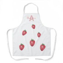 Fresas acuarela Monogramado pintado a mano