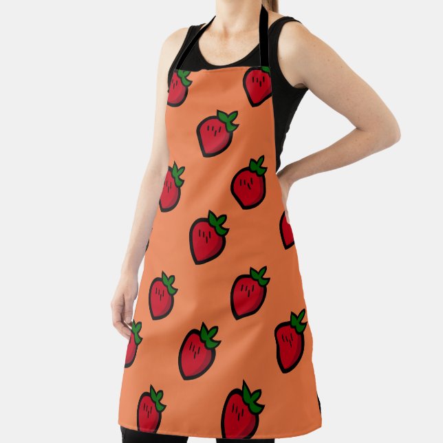 Delantal Fresas de Personalizado rojo curadas para vegetari (in situ)