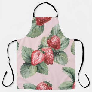 Delantal Fresas maduras para el verano: rosa acuarela
