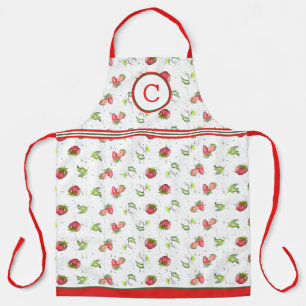 Delantal Fresas Monogramadas En Placa