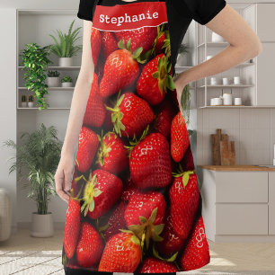 Delantal Fresas Rojas Bayas Frutas Frescas Personalizadas