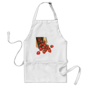 Delantal Fresas Vintage en Cesta, Frutas Berries Comida