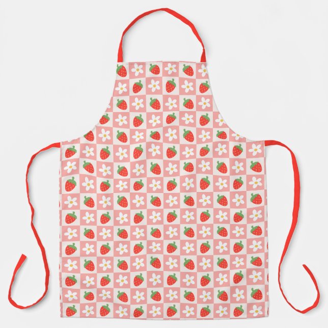 Delantal Fresas y flores dulces (Anverso)