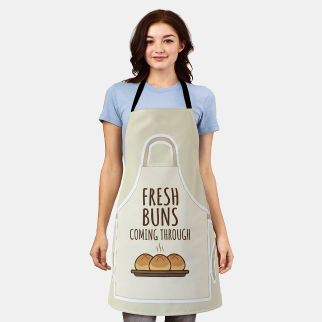 Delantal Fresh Buns Coming Through Funny Bakery Apron (Gastado)