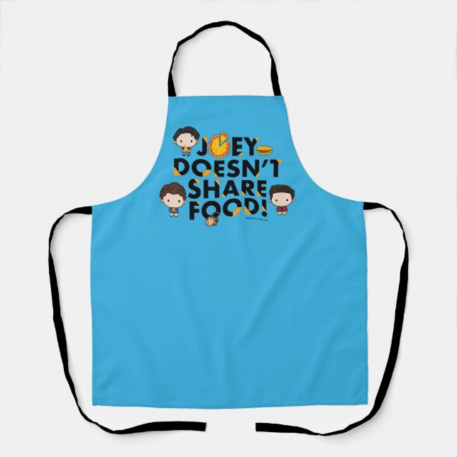 Delantal FRIENDS™ | Joey No Comparte Comida Chibi (Anverso)