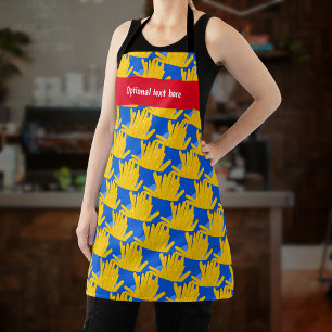 Delantal Fries - Estilo Personalizado, en azul - tu nombre 