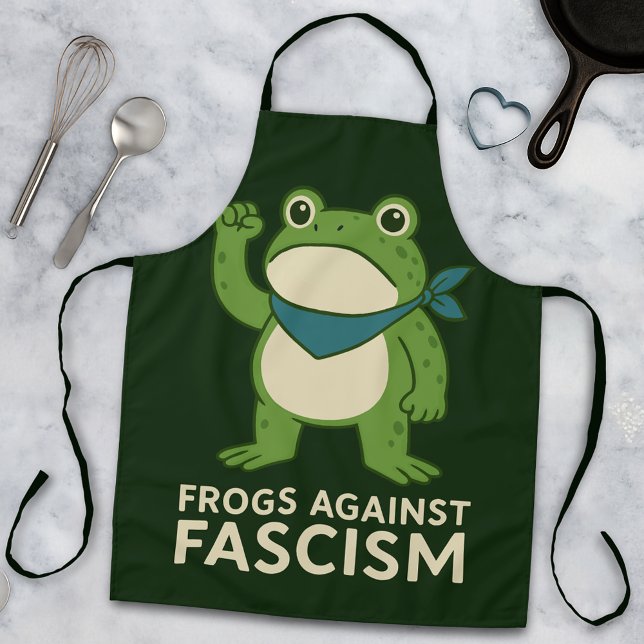 Delantal Frogs Against Fascism Portland Frog Protest (Subido por el creador)