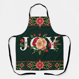 Delantal frontera floral de Navidad ALEGRÍA
