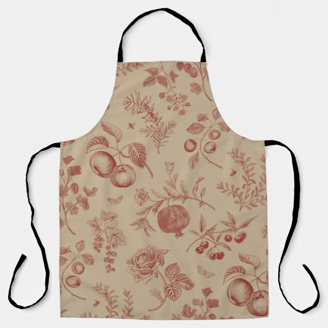 Delantal Fruit,  berry and flowers. Autumn seamless pattern (Anverso)