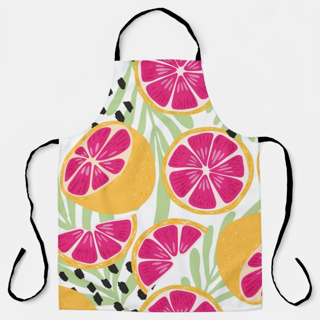 Delantal Fruit seamless pattern, grapefruit with tropical l (Anverso)