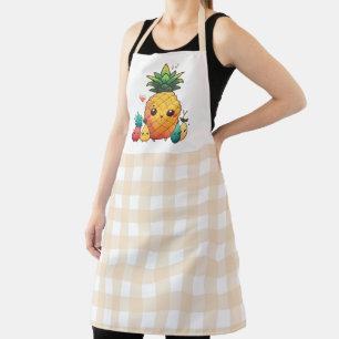 Delantal Fruta corta con patrón de Gingham