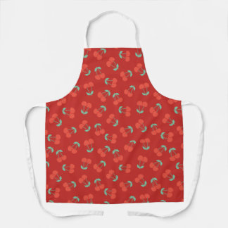 Delantal Fruta de cereza tosada en rojo en Moda Crimson