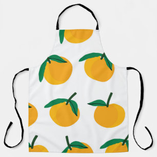 Delantal fruta naranja con fondo blanco sin soldadura
