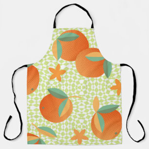 Delantal Fruta Naranja exótica: Vintage tropical.
