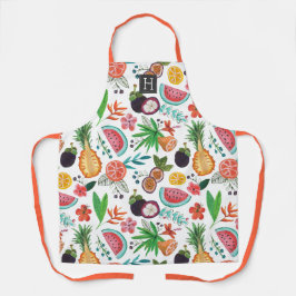 Delantal Fruta tropical de varios colores estampado total d
