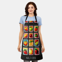 Frutas en caja cuadrada Patrón verde rojo