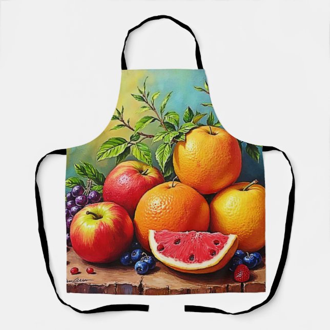 Delantal Frutas frescas en un diseño de mezcla perfecto (Anverso)