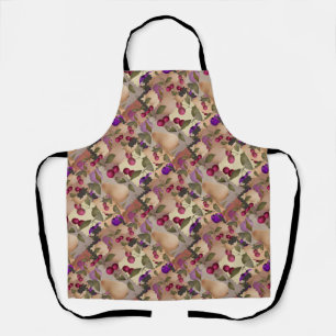 Delantal Frutas, patchwork, bayas , pera , cerezo , ciruela