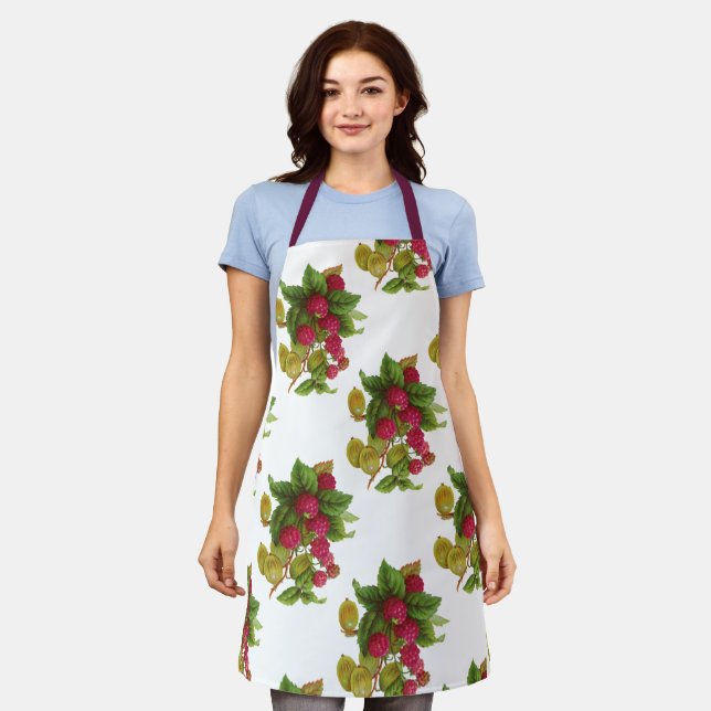 DELANTAL FRUTAS ROJAS / BOLSA DE TORTE DE RASPERRIS (Gastado)