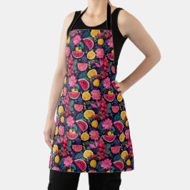 Delantal Frutas y Flores Tropicales