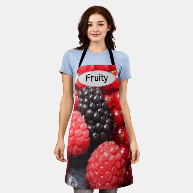 Delantal Fruto foto fresca de berry con texto (Gastado)