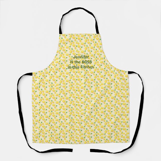 Delantal Frutos cítricos, limones, frescos y brillantes (Anverso)