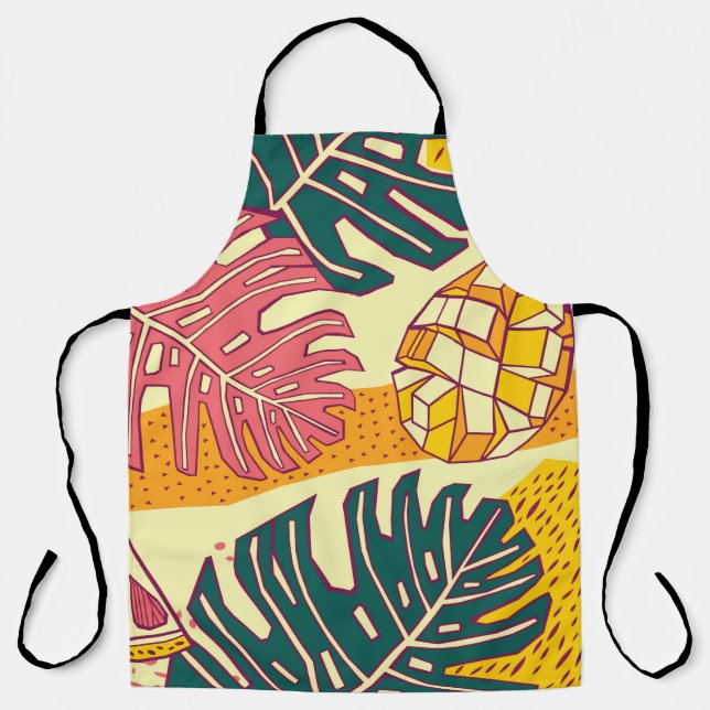 Delantal Frutos tropicales, diseño de patrones (Anverso)