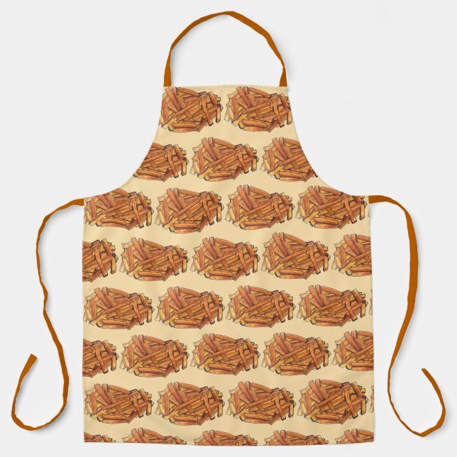 Delantal Fry Fry Fries Fried Fried Fried Papas fritas Comid (Anverso)