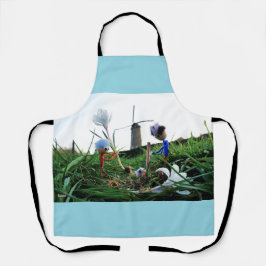 Delantal Fubby's bij een molen planten een krokus bol.