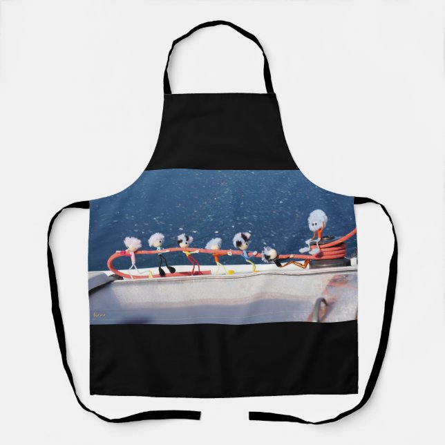 Delantal Fubby's die een lijn lieren van een Zeilboot. (Anverso)