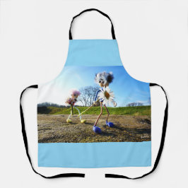 Delantal Fubby's in natuur met madeliefjes.