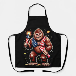 Delantal Fuegos Artificiales Bigfoot 4 de Julio Sasquatch E