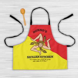 Delantal Fully Custom Wording Flag Sicily Sicilian Apron 
