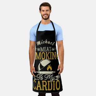 Delantal Fumar carne divertida y personalizada es mi cardio