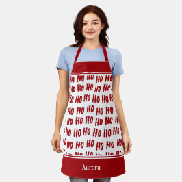 Delantal Fun Ho Ho Ho Navidades del patrón de vacaciones ro