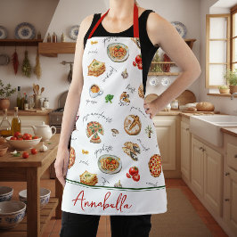 Delantal Fun Italian Food Lover Kitchen Script