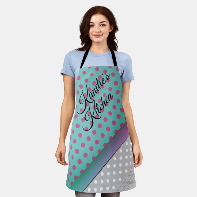 Delantal Fun Polka Dot Colorblock Apron (Gastado)
