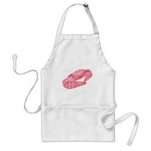 Delantal Fun Red Swirls Abstract Crab Aprons