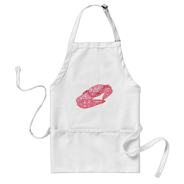 Delantal Fun Red Swirls Abstract Crab Aprons (Frente)