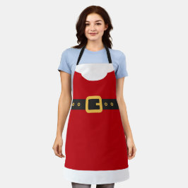 Delantal Fun Santa Claus traje vacaciones Navidades rojos