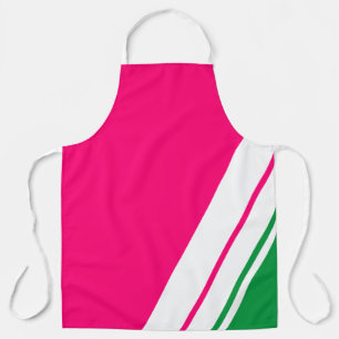 Delantal Fun Sporty Brillante Carreras Blanca Verde Rosa