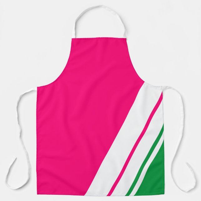 Delantal Fun Sporty Brillante Carreras Blanca Verde Rosa (Anverso)