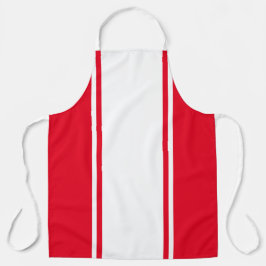 Delantal Fun Sporty Wide White Brillante Carreras Roja