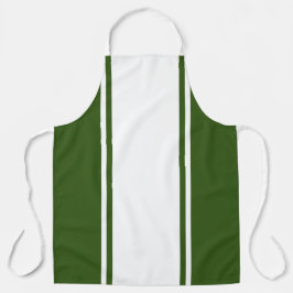 Delantal Fun Wide White Carreras Stripes Forestales Bordes 